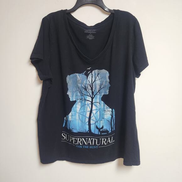 Supernatural TV Show Graphic Tee Plus Size 3X Black Join the Hunt Merch Sam Dean - Picture 1 of 11